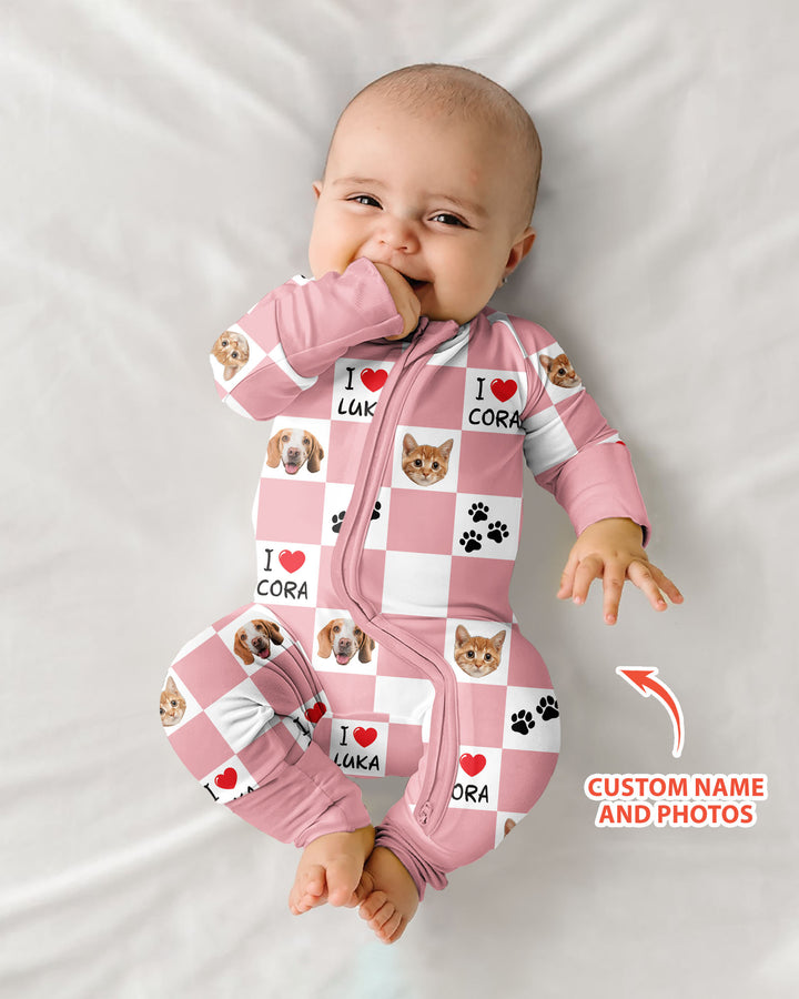 Custom Photo I Love My Best Friend Dog/Cat Bamboo Convertible Zippy