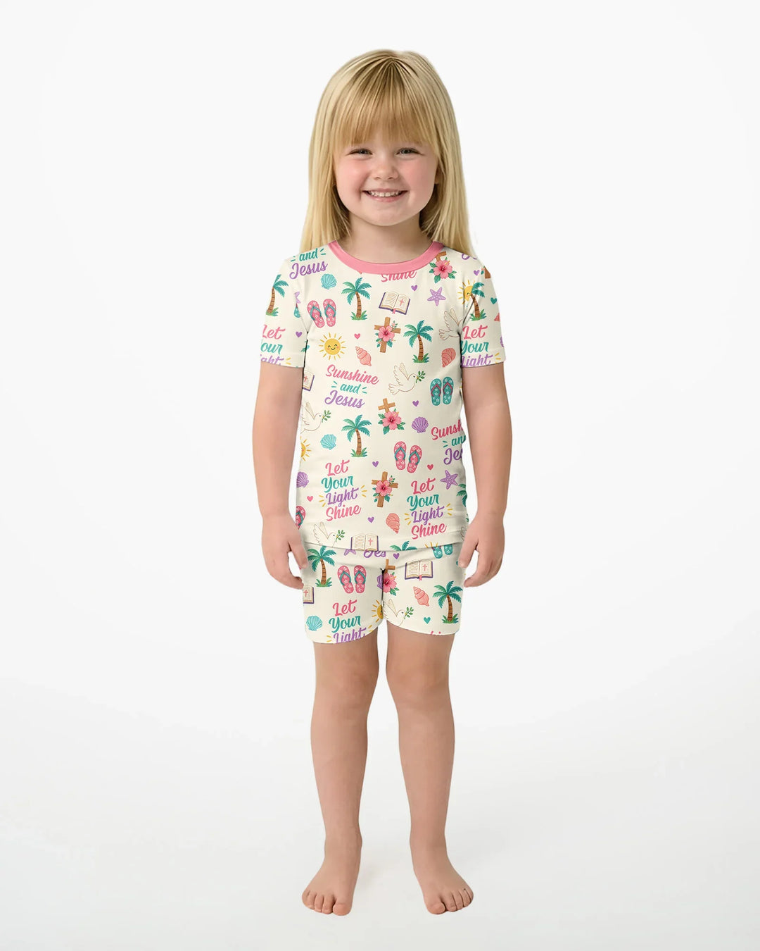 Schlafanzug-Set zweiteilig, kurze Ärmel, kurze Hose, Bambus