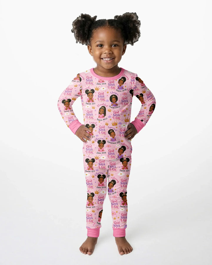 Zweiteiliges Langarm-Pyjama-Set mit Sommerfrüchten