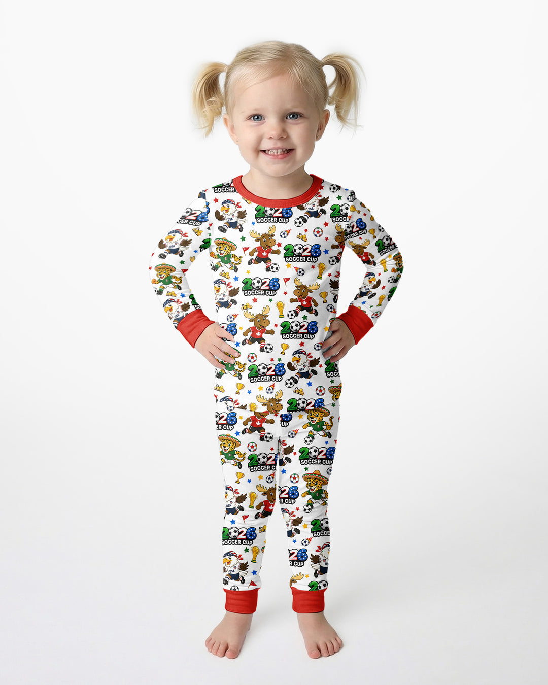 Zweiteiliges Langarm-Pyjama-Set mit Sommerfrüchten