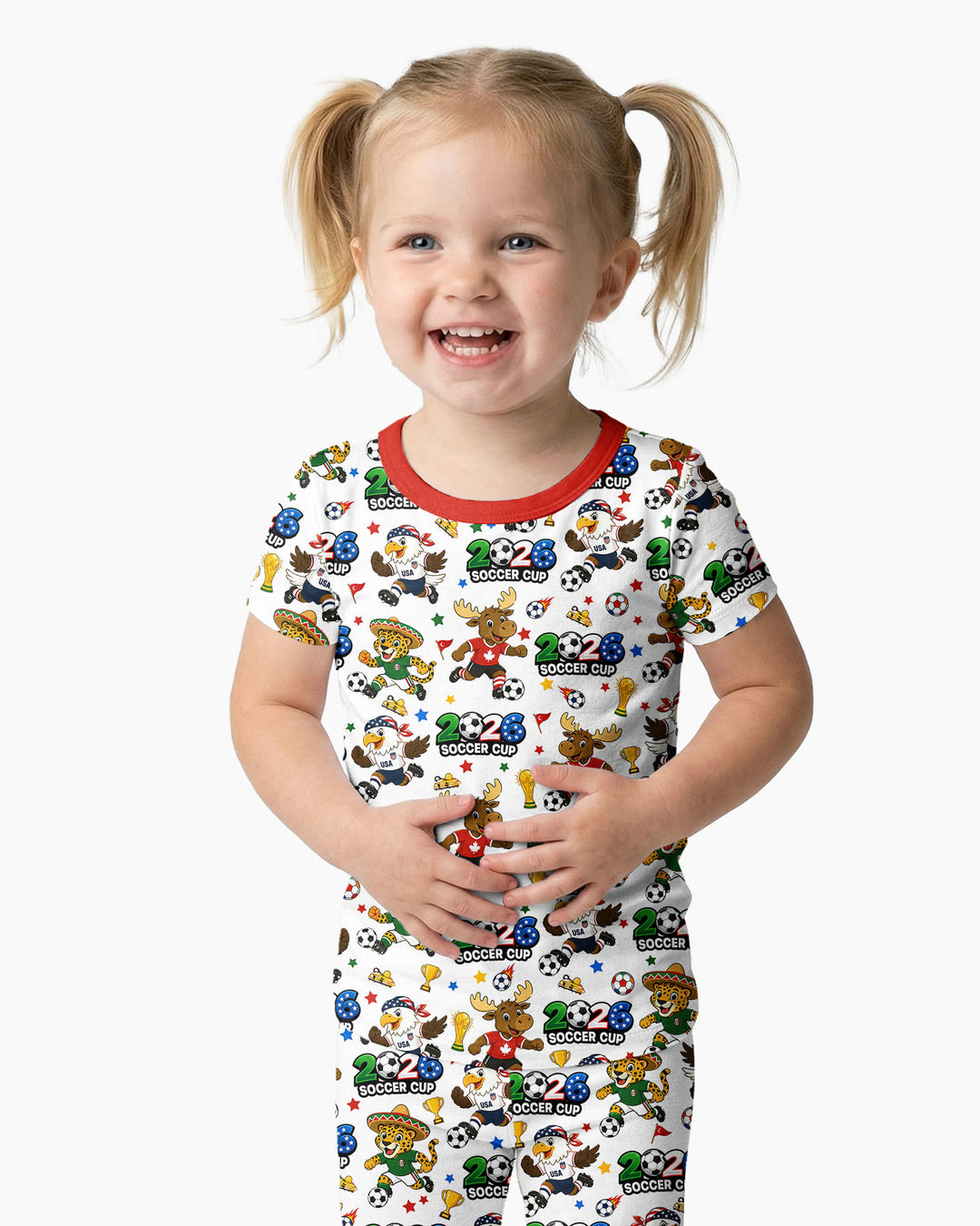 Zweiteiliges, kurzärmliges Pyjama-Set mit Marienkäfern