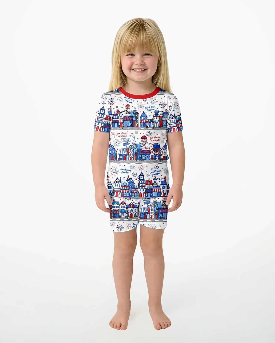 Schlafanzug-Set zweiteilig, kurze Ärmel, kurze Hose, Bambus