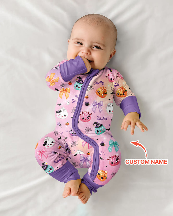Custom Name Spooky Dumpling Bamboo Convertible Zippy