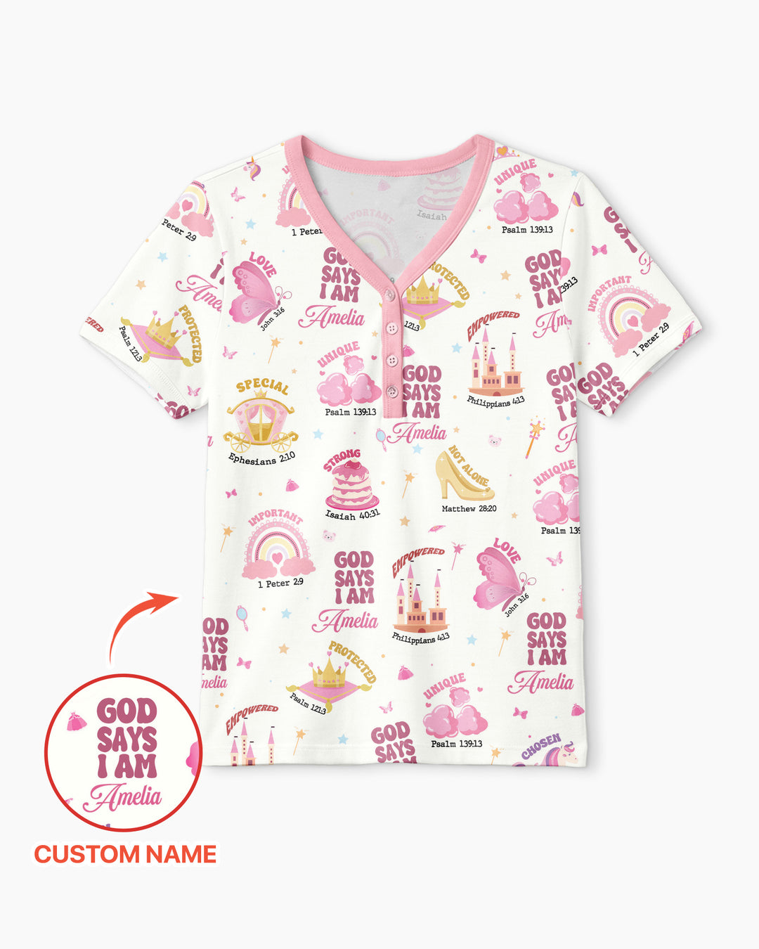 God Says I Am Girl Bamboo Women Short Sleeve Short Pajama Set