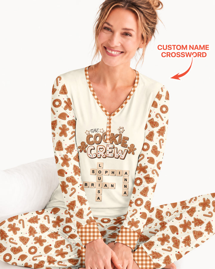 Custom Crossword Cookie Crew Bamboo Women Pajama Set