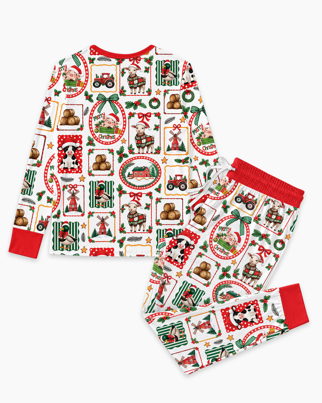 Christmas Farm Animals Bamboo Women Pajama Set
