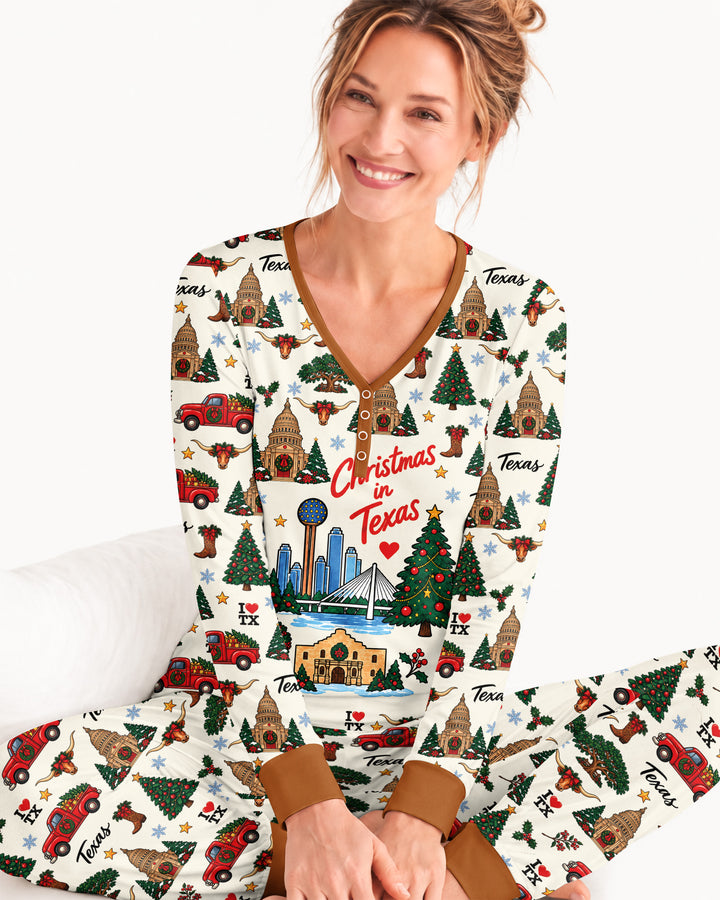 Christmas In Texas Bamboo Women Pajama Set