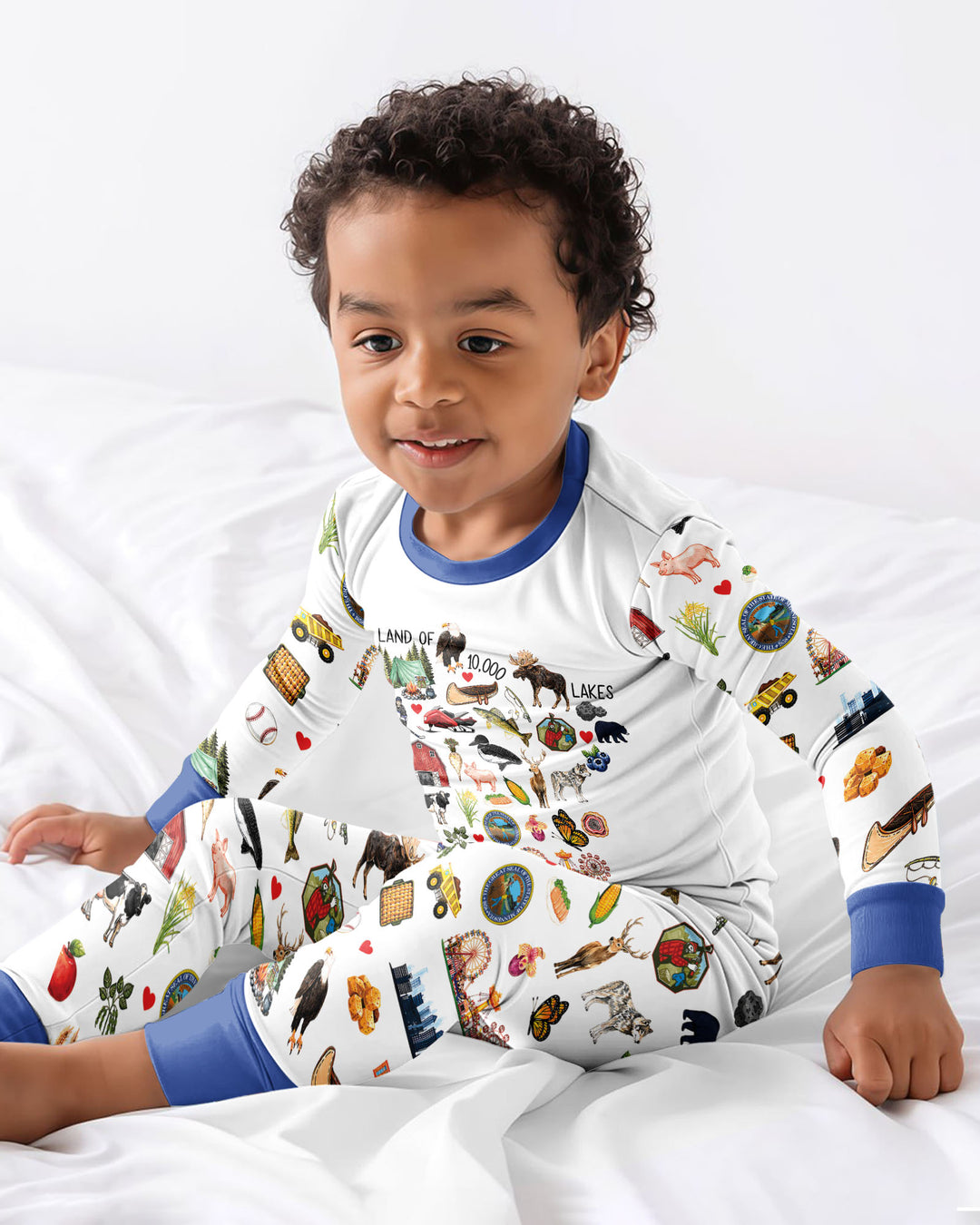 Minnesota Lover Family Matching Bamboo Two Piece Long Sleeve Pajama Set