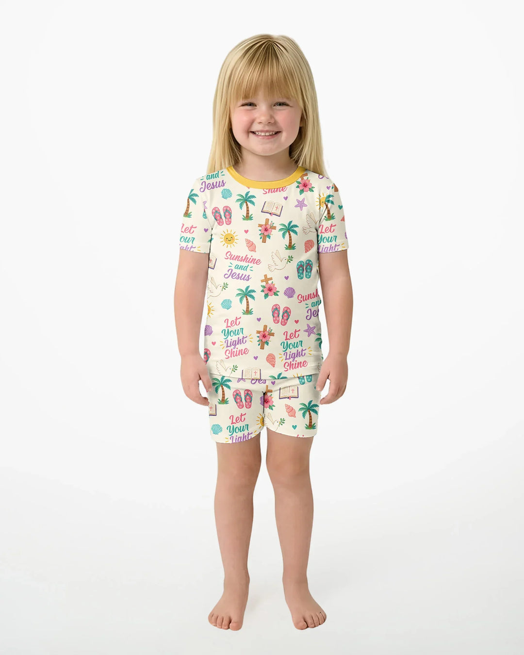 Schlafanzug-Set zweiteilig, kurze Ärmel, kurze Hose, Bambus