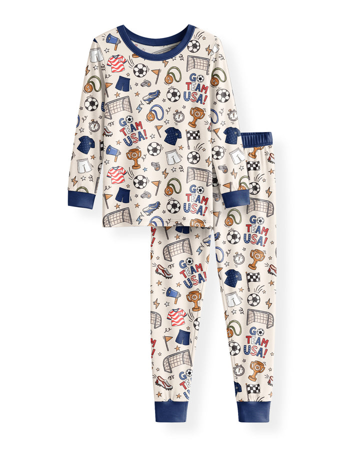 Zweiteiliges Langarm-Pyjama-Set mit Sommerfrüchten