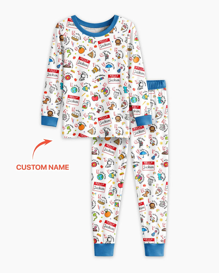Zweiteiliges Langarm-Pyjama-Set mit Sommerfrüchten