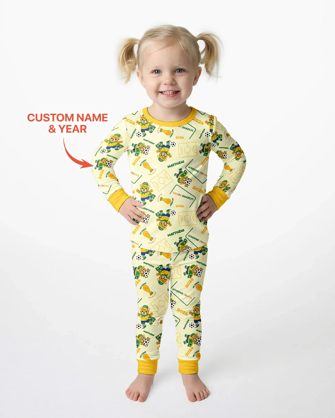 Zweiteiliges Langarm-Pyjama-Set mit Sommerfrüchten