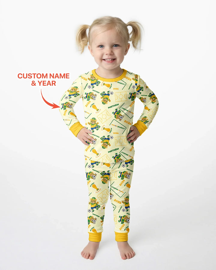 Zweiteiliges Langarm-Pyjama-Set mit Sommerfrüchten