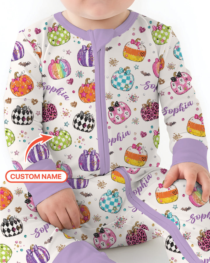 Custom Name Twinkle Pumpkin Bamboo Convertible Zippy