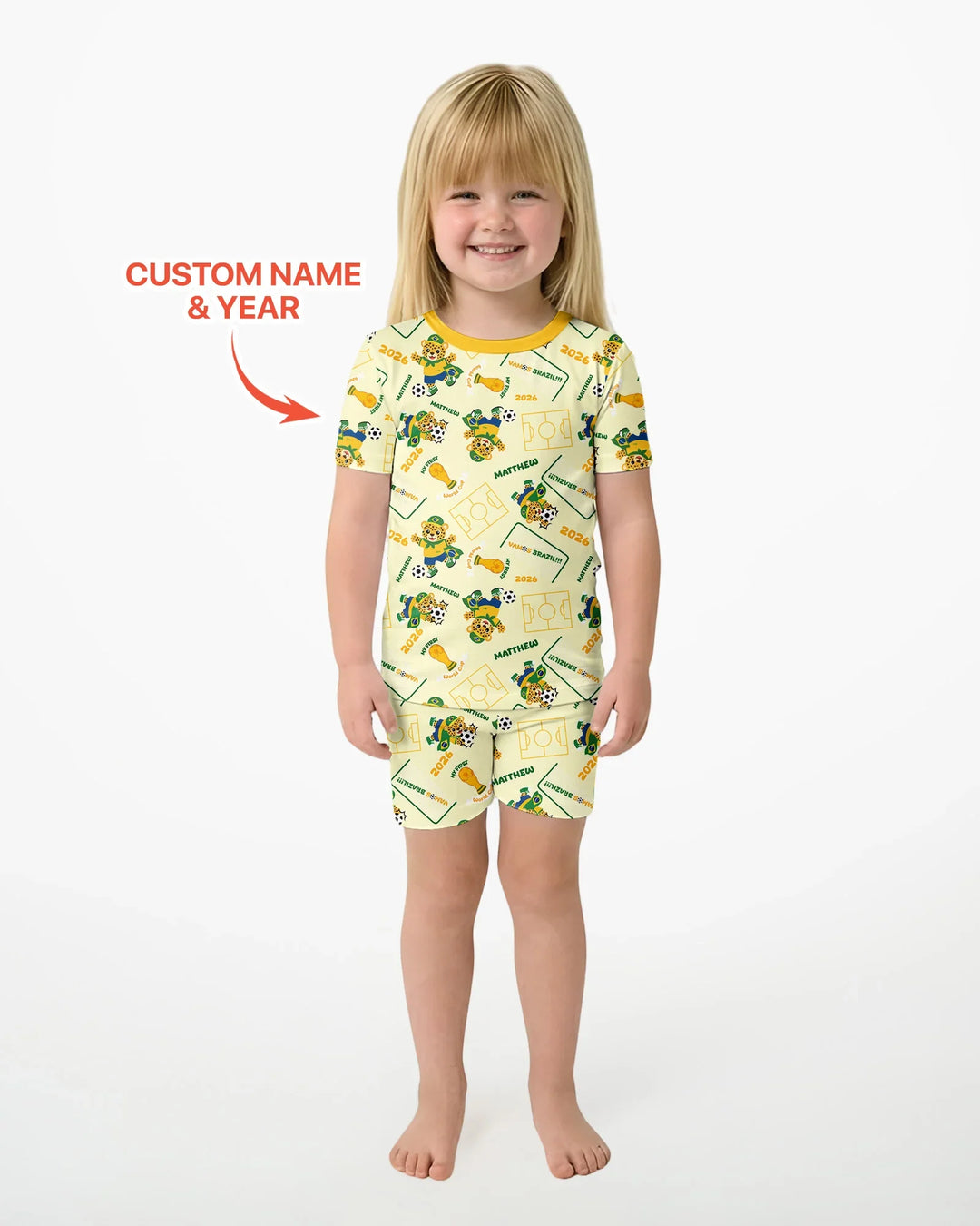 Zweiteiliges Pyjama-Set mit kurzen Ärmeln und Shorts im Sommer-Design