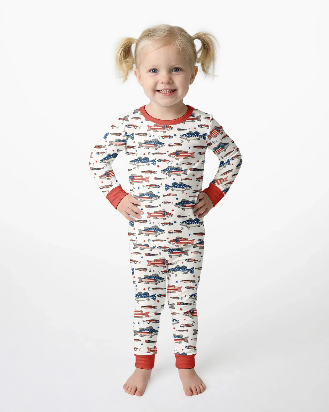 Zweiteiliges Langarm-Pyjama-Set mit Sommerfrüchten