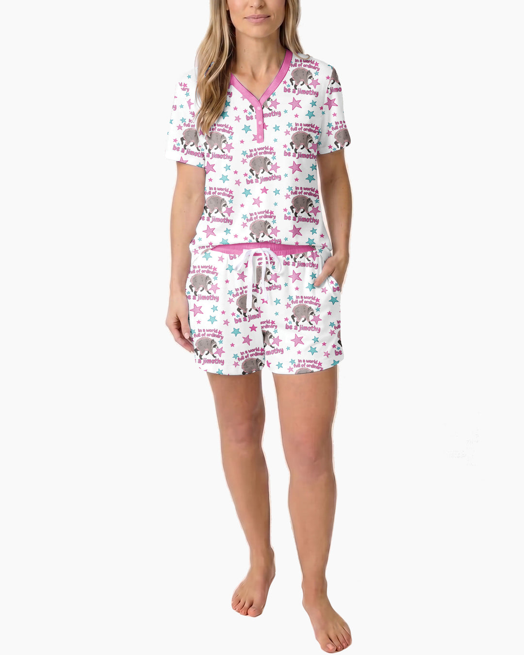 In A World Full Of Ordinary Be A Jimothy Bamboo Women Short Sleeve Short Pajama Set