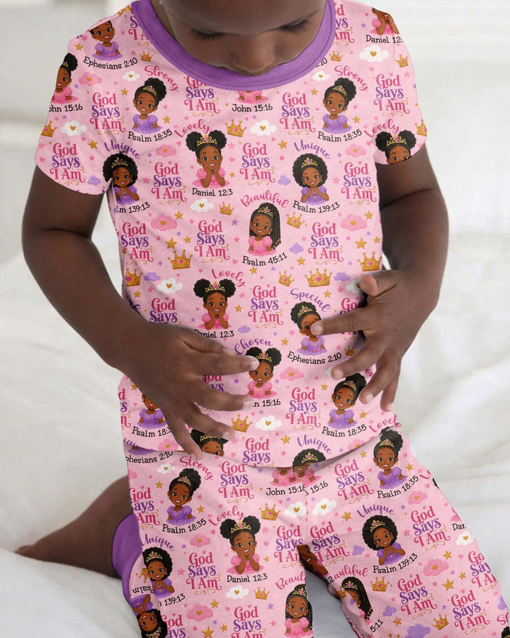 Zweiteiliges, kurzärmliges Pyjama-Set mit Marienkäfern