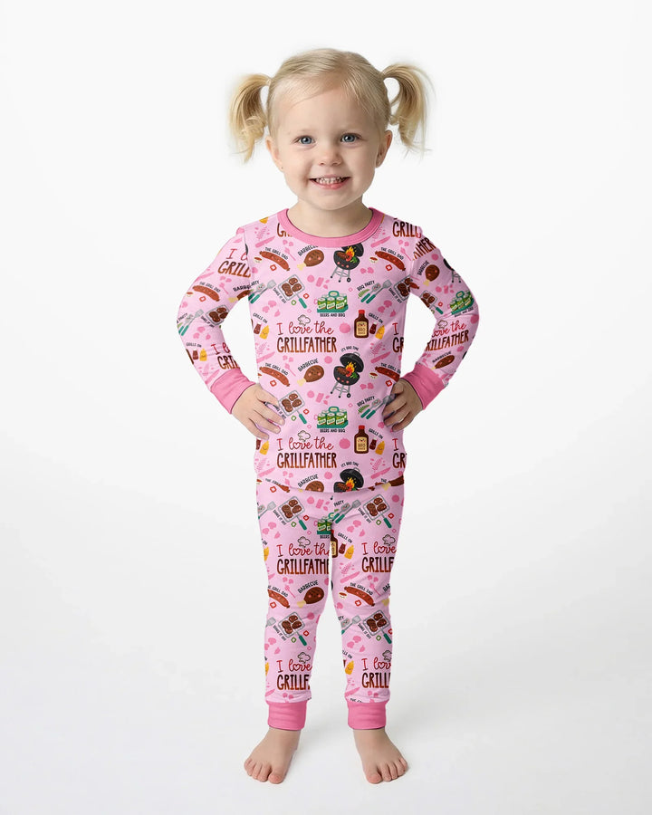 Zweiteiliges Langarm-Pyjama-Set mit Sommerfrüchten