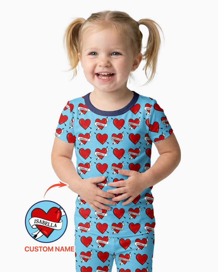 Zweiteiliges, kurzärmliges Pyjama-Set mit Marienkäfern