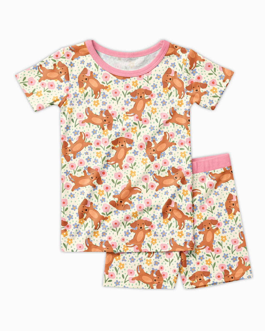 Schlafanzug-Set zweiteilig, kurze Ärmel, kurze Hose, Bambus