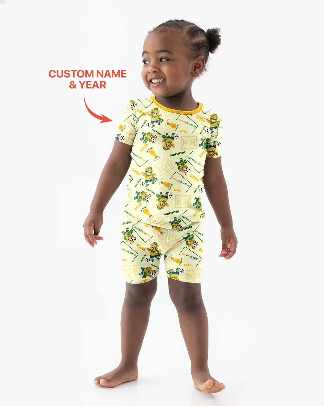 Zweiteiliges Pyjama-Set mit kurzen Ärmeln und Shorts im Sommer-Design