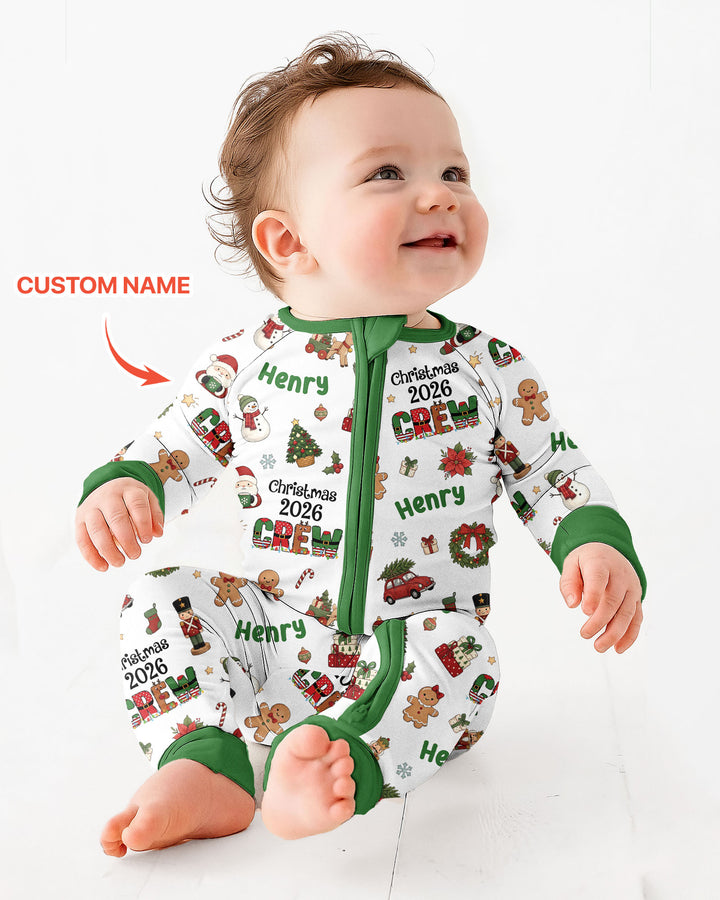 Custom Name Christmas 2026 Crew Bamboo Convertible Zippy