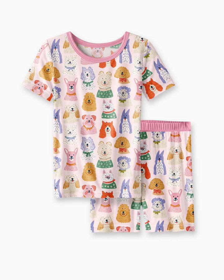 Schlafanzug-Set zweiteilig, kurze Ärmel, kurze Hose, Bambus