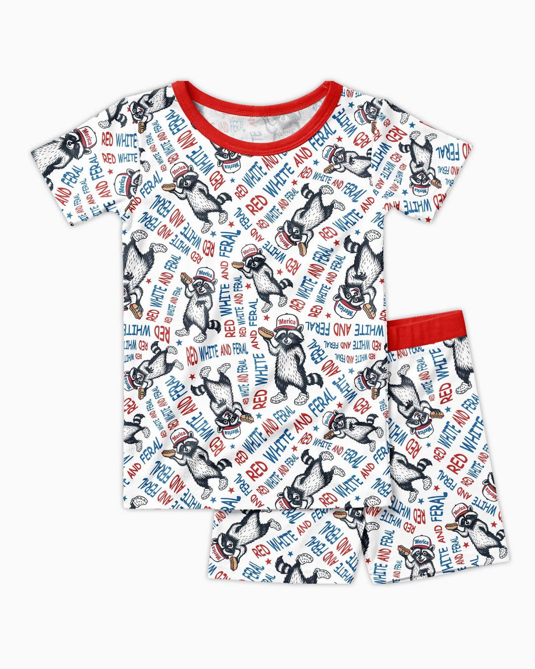 Schlafanzug-Set zweiteilig, kurze Ärmel, kurze Hose, Bambus