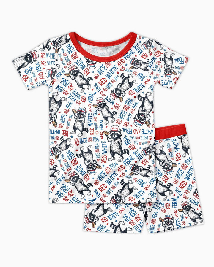 Schlafanzug-Set zweiteilig, kurze Ärmel, kurze Hose, Bambus