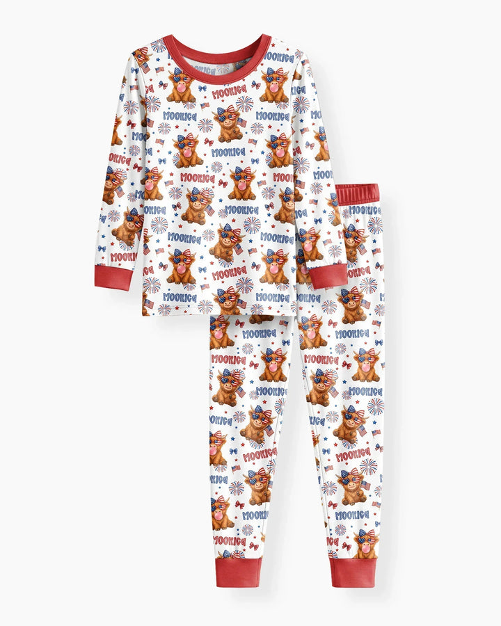 Zweiteiliges Langarm-Pyjama-Set mit Sommerfrüchten