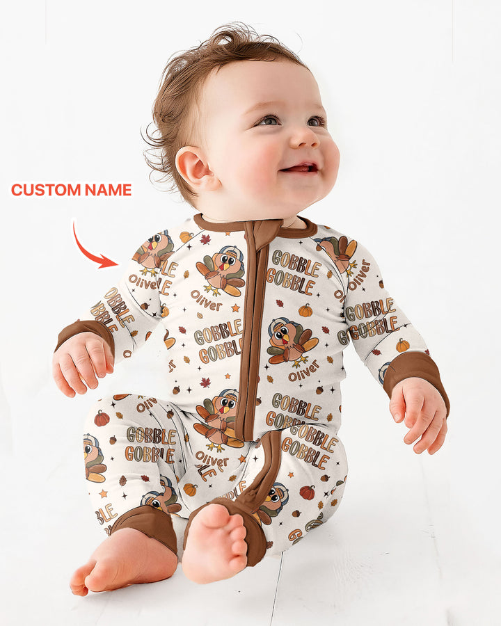 Custom Name Gobble Gobble Bamboo Convertible Zippy
