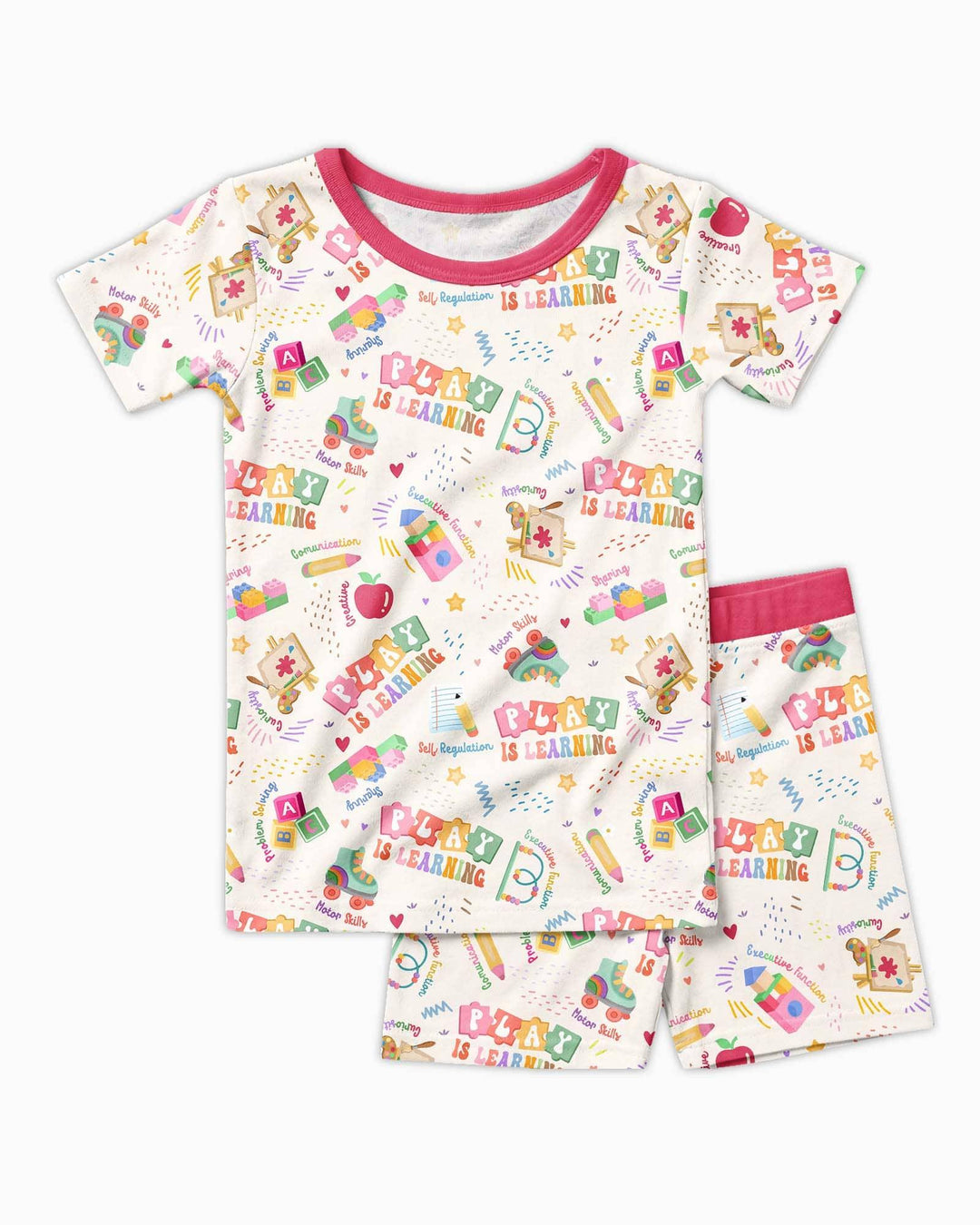 Schlafanzug-Set zweiteilig, kurze Ärmel, kurze Hose, Bambus