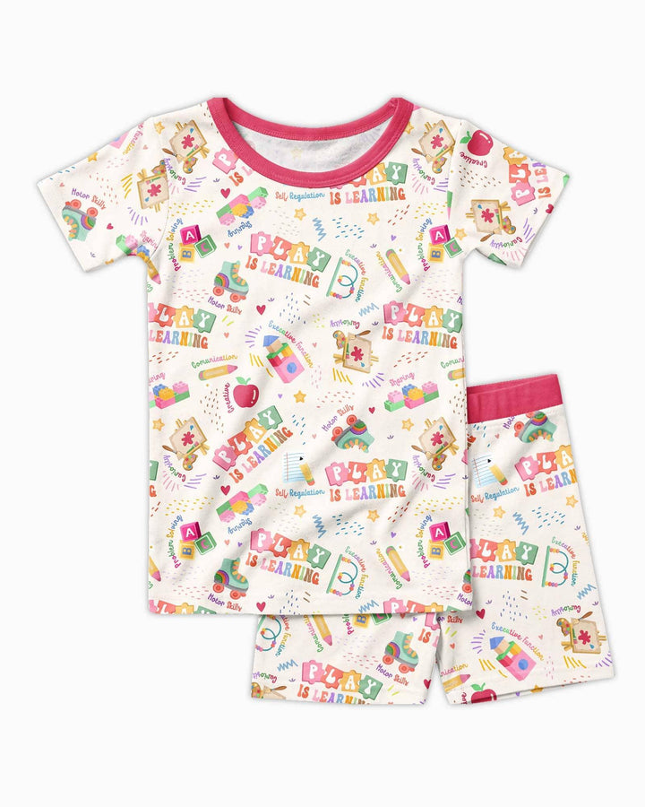 Schlafanzug-Set zweiteilig, kurze Ärmel, kurze Hose, Bambus