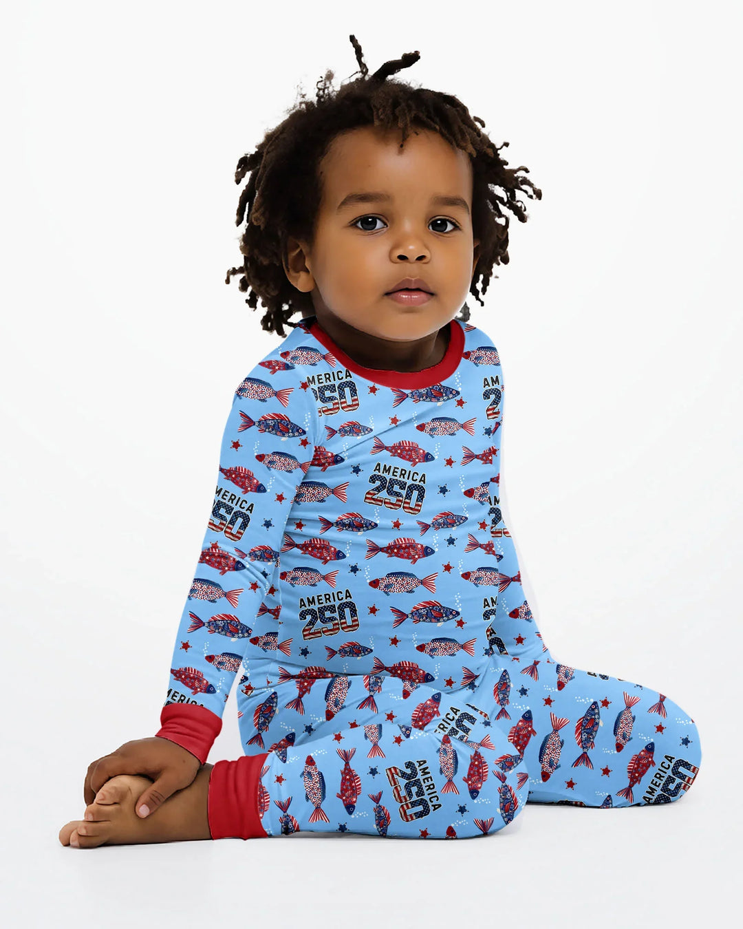 Zweiteiliges Langarm-Pyjama-Set mit Sommerfrüchten