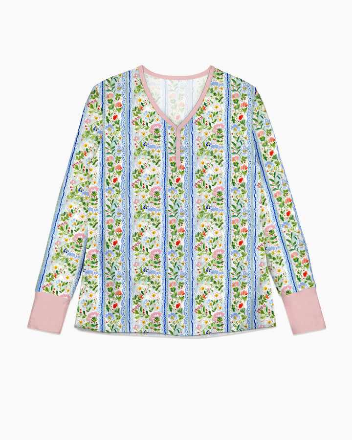 Paste Floral Girl Bamboo Women Pajama Set