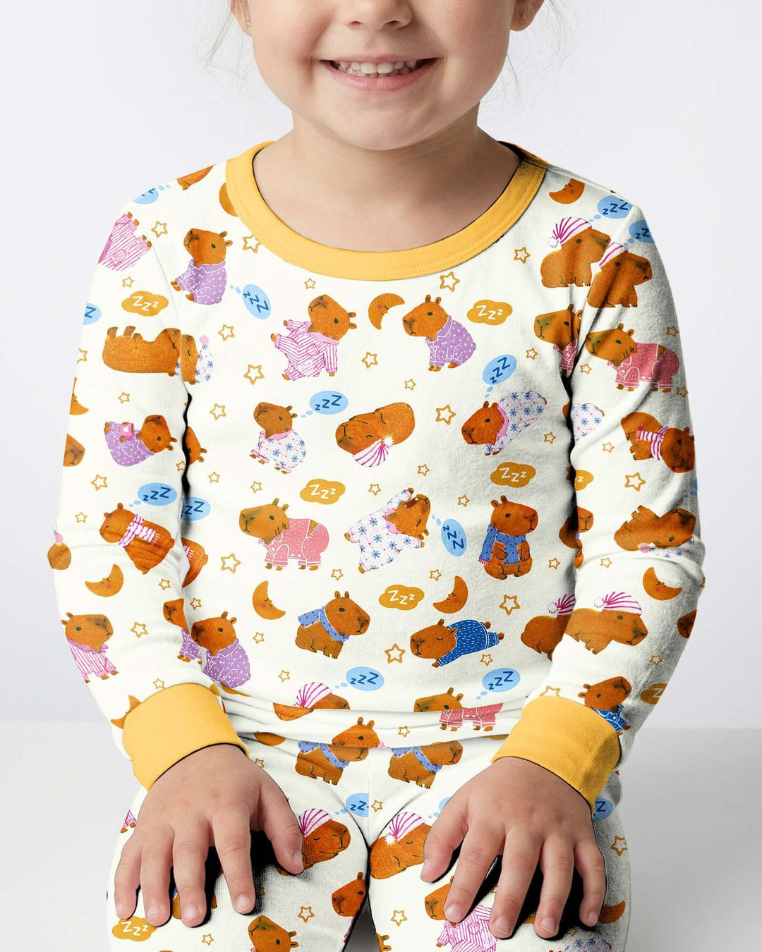 Zweiteiliges Langarm-Pyjama-Set mit Sommerfrüchten