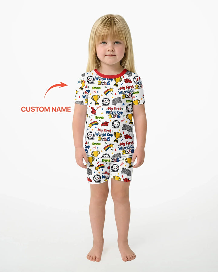 Zweiteiliges Pyjama-Set mit kurzen Ärmeln und Shorts im Sommer-Design
