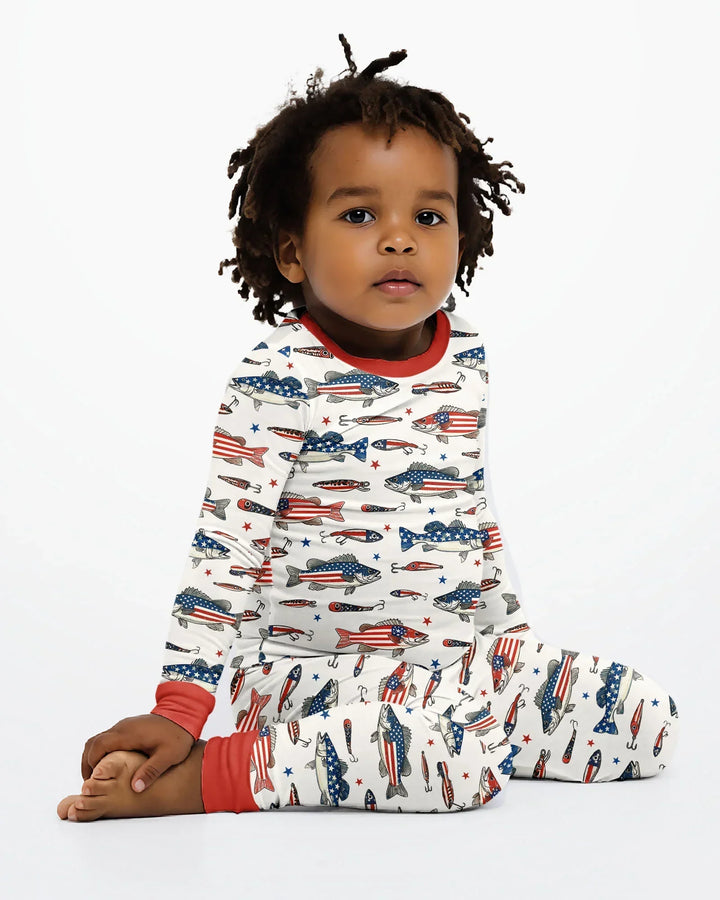 Zweiteiliges Langarm-Pyjama-Set mit Sommerfrüchten