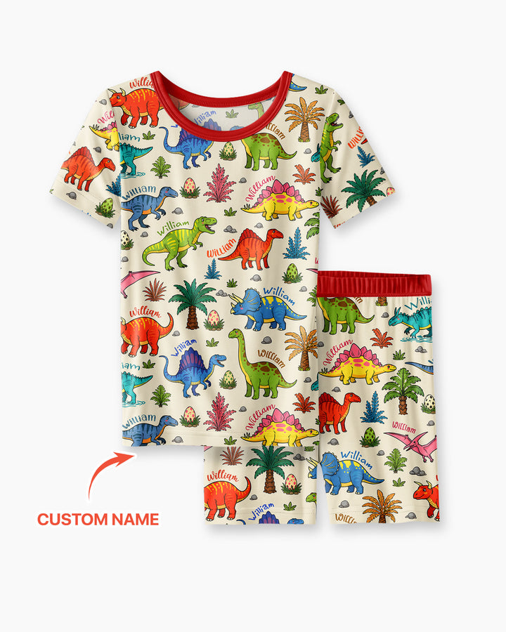 Zweiteiliges Pyjama-Set mit kurzen Ärmeln und Shorts im Sommer-Design