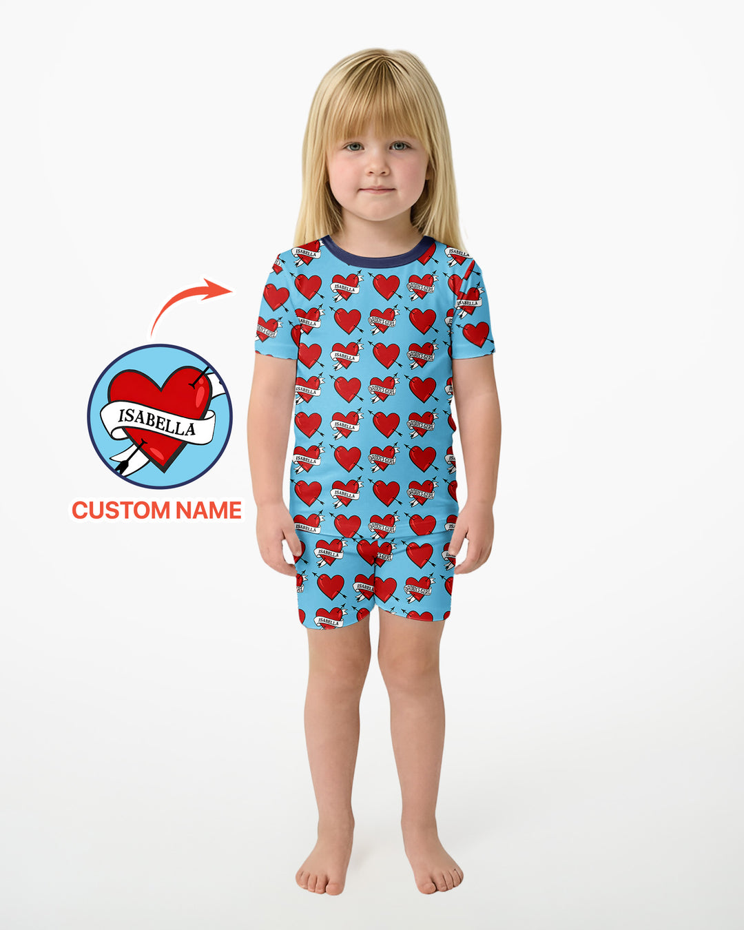 Zweiteiliges Pyjama-Set mit kurzen Ärmeln und Shorts im Sommer-Design