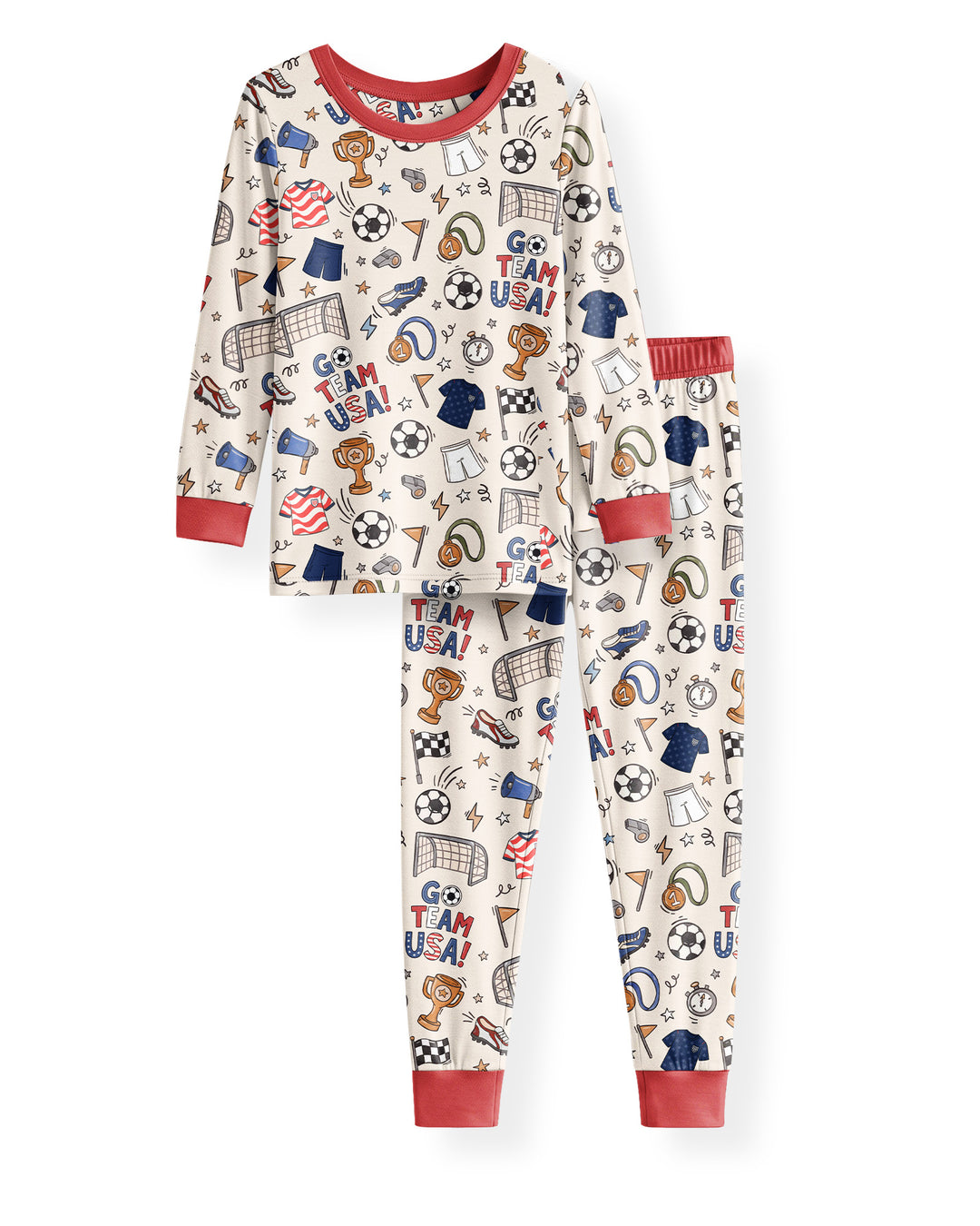 Zweiteiliges Langarm-Pyjama-Set mit Sommerfrüchten