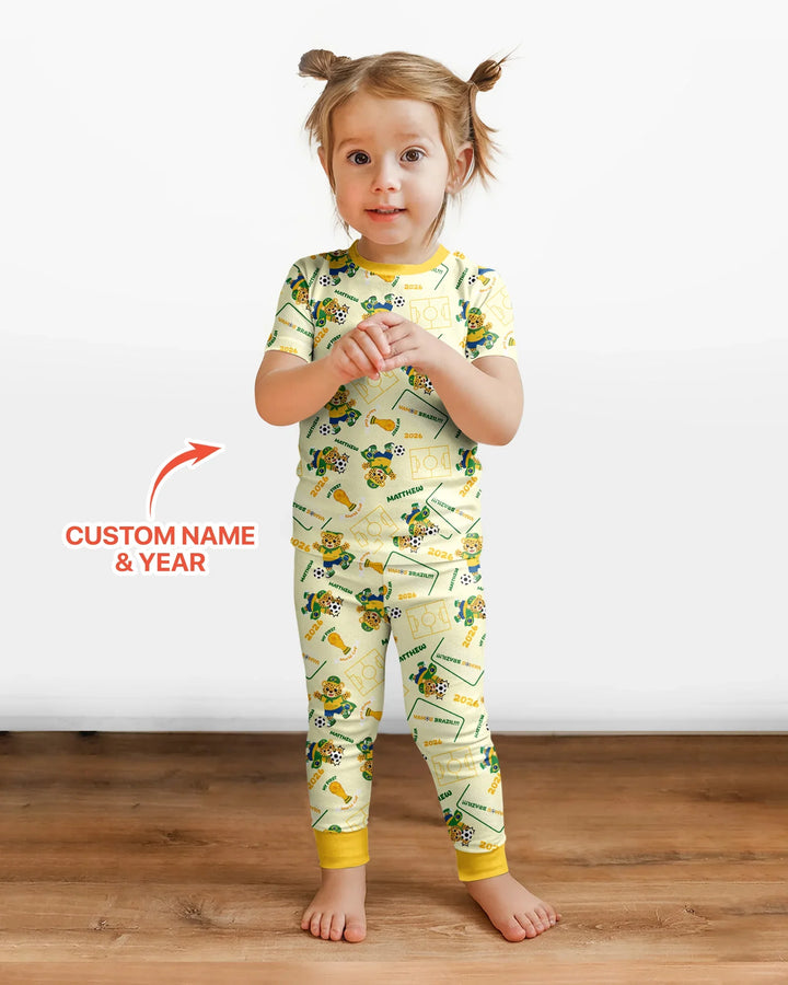 Zweiteiliges, kurzärmliges Pyjama-Set mit Marienkäfern