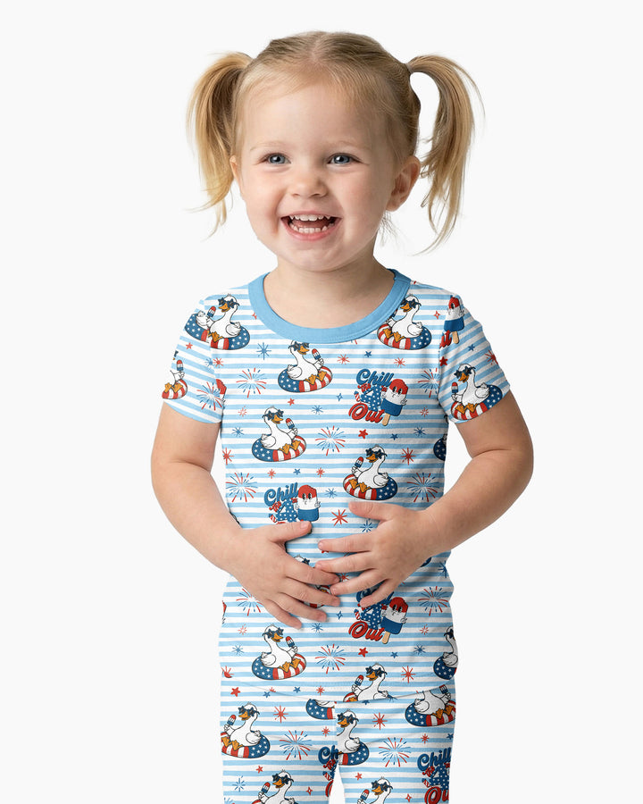 Zweiteiliges, kurzärmliges Pyjama-Set mit Marienkäfern
