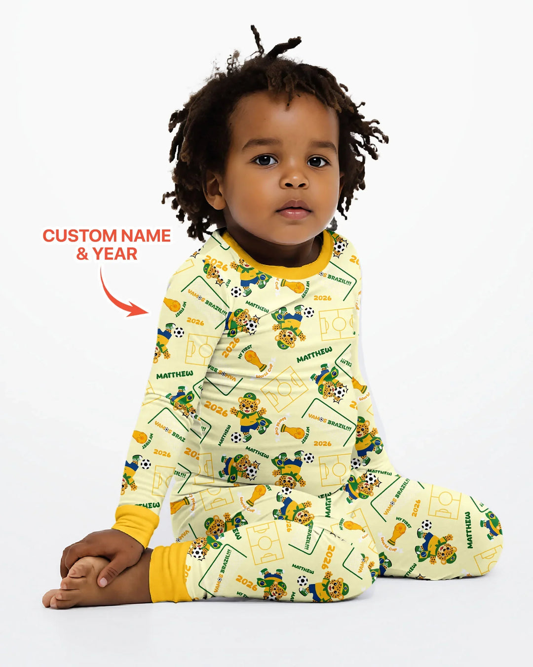 Zweiteiliges Langarm-Pyjama-Set mit Sommerfrüchten