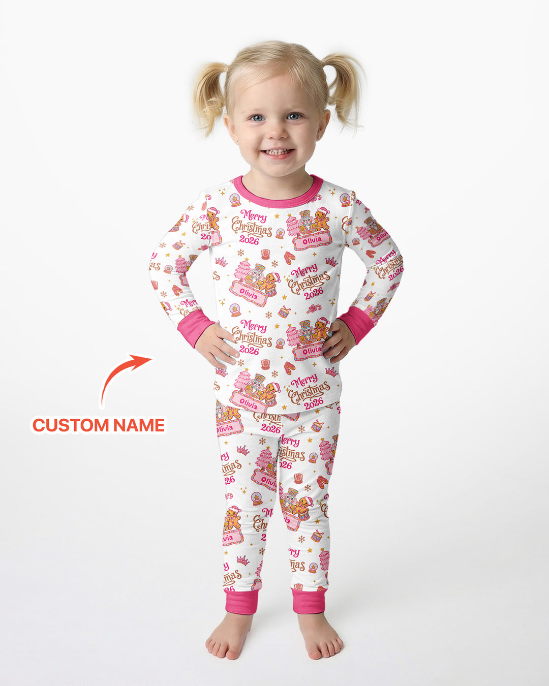 Custom Name Nutcracker Christmas Tale Bamboo Two Piece Long Sleeve Pajama Set