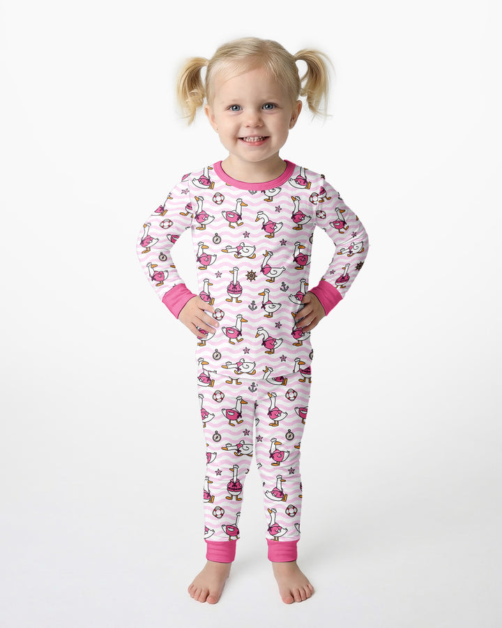 Zweiteiliges Langarm-Pyjama-Set mit Sommerfrüchten