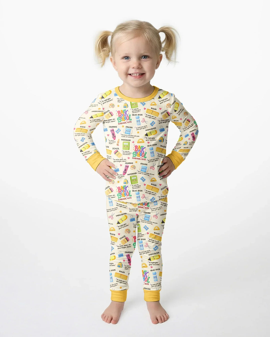 Zweiteiliges Langarm-Pyjama-Set mit Sommerfrüchten