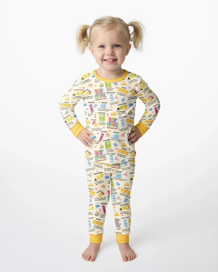 Zweiteiliges Langarm-Pyjama-Set mit Sommerfrüchten