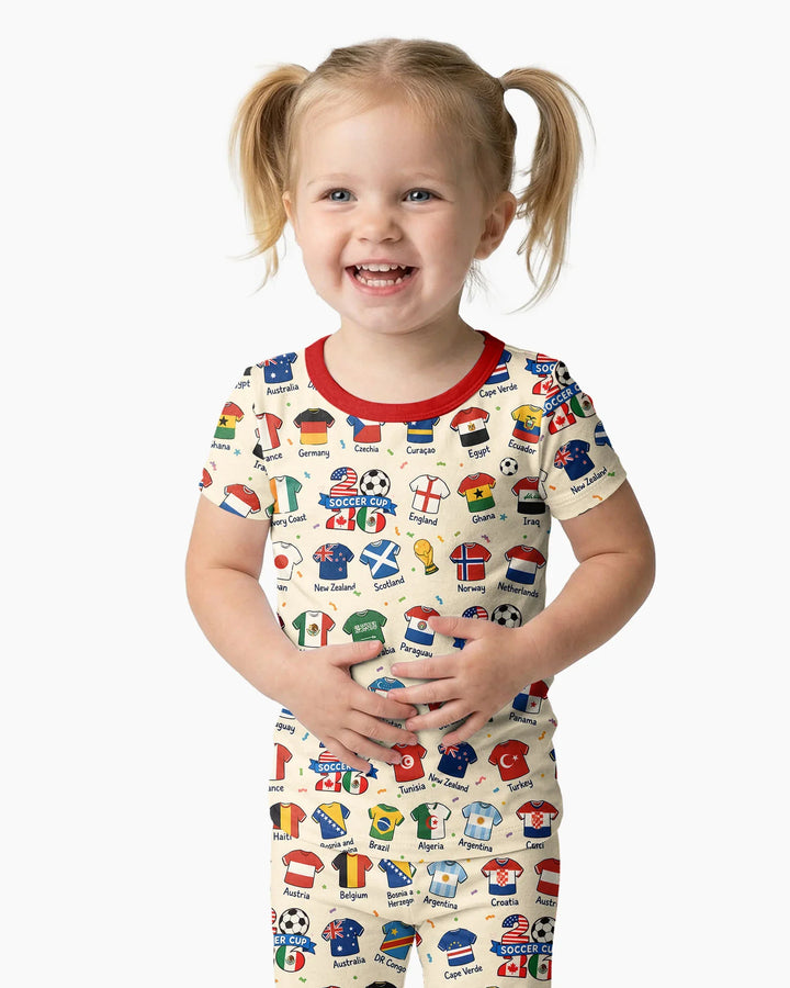 Zweiteiliges, kurzärmliges Pyjama-Set mit Marienkäfern